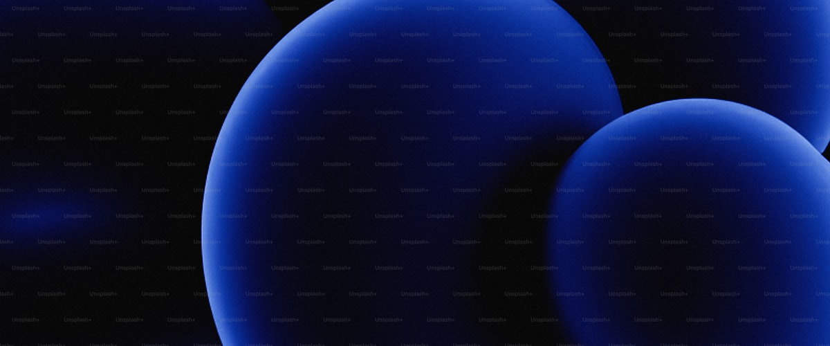 Abstract blue spheres on dark background